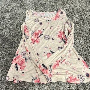 Justice cream color long sleeve shirt